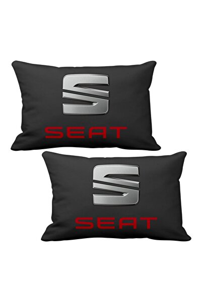 ASR Pernă pentru gât pentru mașină de lux SEAT 2, neagră și breloc