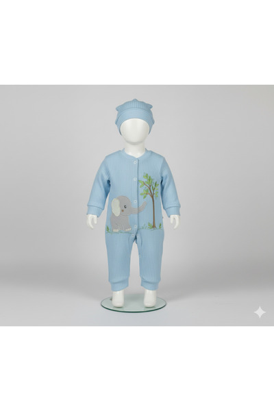GİRL EMELY Baby Romper with Hat Elephant Embroidery 100% Cotton Reported