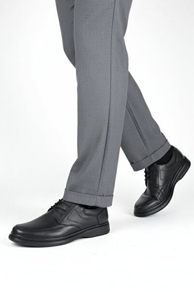 Wallerjon Erkek Hakiki Deri Günlük Ortopedik Esnel Baba Ayakkabısı Topuk Jelli