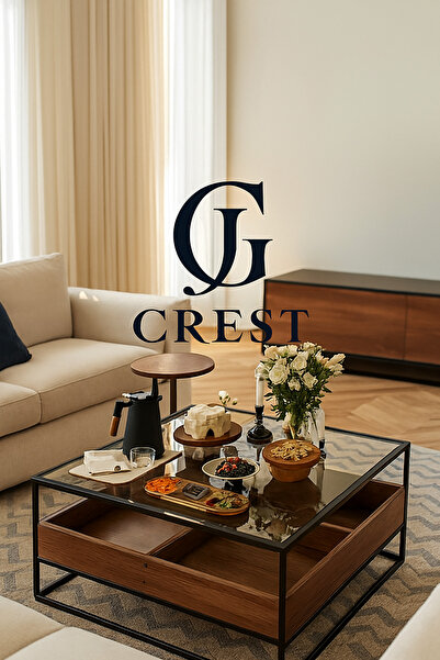 Crestj طاولة فولاذية من خشب البلوط 100x 100سم