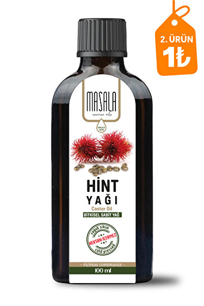 Masala Hint Yağı 100 Ml. Cam Şişe - Saf Ve Katkısız, Hekzan Içermez(CASTOR OİL) - Soğuk Pres