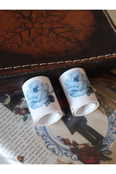 TRENDİN YOLU قطعتان من شريط لاصق للدفاتر بنمط الزهور، نفس النمط