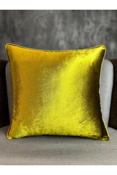 Fabricland غطاء وسادة أطلس ذهبي مستورد حصريًا مقاس 43 × 43 سم