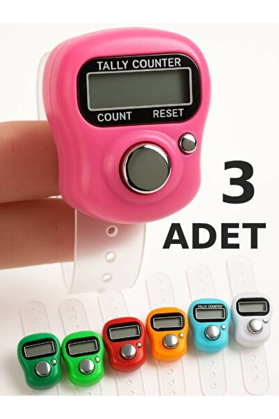 nistabolje 3 Pieces Zikirmatik Colorful Digital Counter Ring Tasbih Pulling S...
