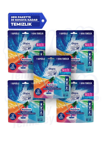 dops Rainbow 5’li Paket Yüzey Temizleyici Kapsül – Her Kapsülde Farklı Koku