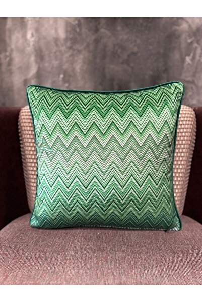 Fabricland Imported Silk Velvet Missoni Pattern Throw Pillow Cover 43x43cm (D...