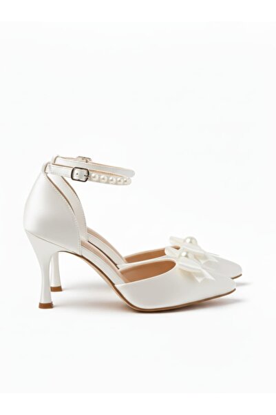 ŞAH Kurdeleli İnci Taşlı Topuklu Gelin Nikah Abiye