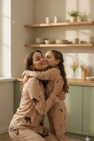 STRAWBERRY Teddy Bear mintás gombos pizsama szett