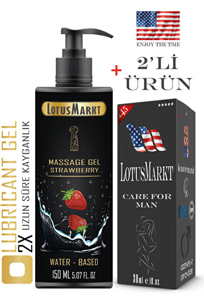 lotusmarkt Çilekli Masaj Jeli Ve Gec İkili Ürün Premium Serie