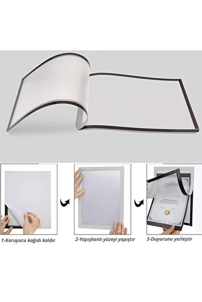 direkt-al Notice Board Flexible Frame with Adhesive Magnet on the Back 2 Pieces A4 Yellow