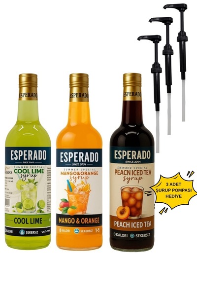 ESPERADO Şekersiz Cool Lime-mangoportakal-ice Tea Base -efsane Yaz Serisi 750 ml X 3 Adet
