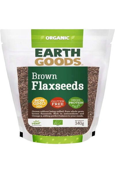 Earth Goods بذور الكتان البنية العضوية 340 جرام × 12