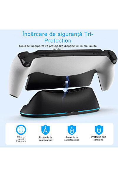 Honcam PlayStation Portal charging station, RGB LED lighting, fast charging station, white