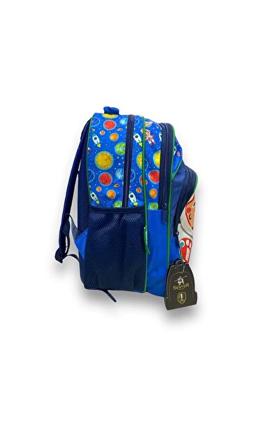 Sentor Τσάντα δημοτικού σχολείου με 3 θήκες – Μπλε – Space (Με ορθοπεδική υποστήριξη πλάτης)