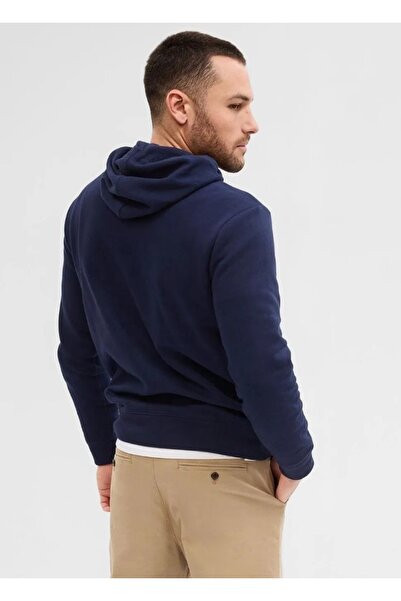 GAP V-Heritage Logo Po 850834 Чоловічий світшот з капюшоном СИНІЙ