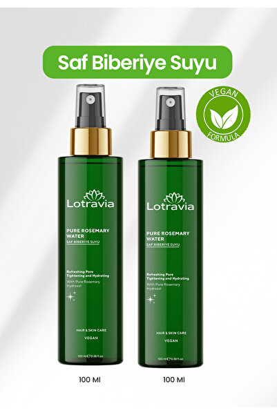 Lotravia İkili Biberiye Suyu Saç Toniği - Hızlı Saç Uzatma Etkili - Dökülme K...