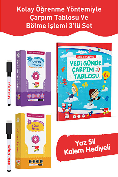 Dikkat Atölyesi Yayınları Kolay Öğrenme Yöntemiyle Çarpım Tablosu Ve Bölme Işlemi 3'lü Set