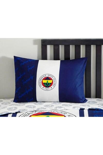 Taç Fb Fan Yellow Navy Blue Patterned 100% Cotton Fabric 1 Piece Pillowcase 50X70 cm
