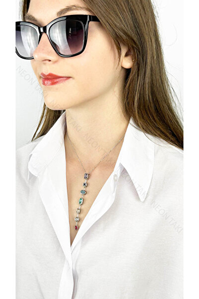 Neon Takı by Atalay قلادة، ستانلس ستيل لا يصدأ، موديل Y، تفاصيل من سبعة عناصر...