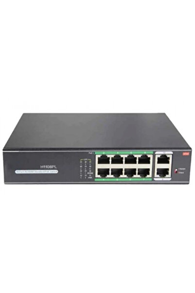 jetucuzal PG H1108PLS 8 Port 10/100Mbps PoE Switch 2 Uplink - 8 Port PoE Switch 100W Watt