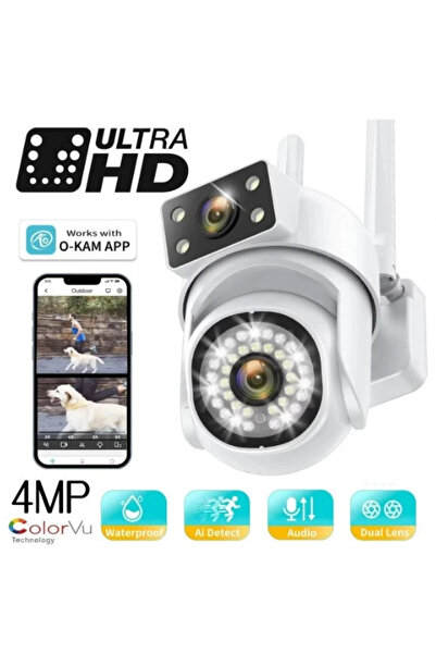 jetucuzal WSP-345 4MP Çift Kamera PTZ Kablosuz Wifi IP Sesli Kamera