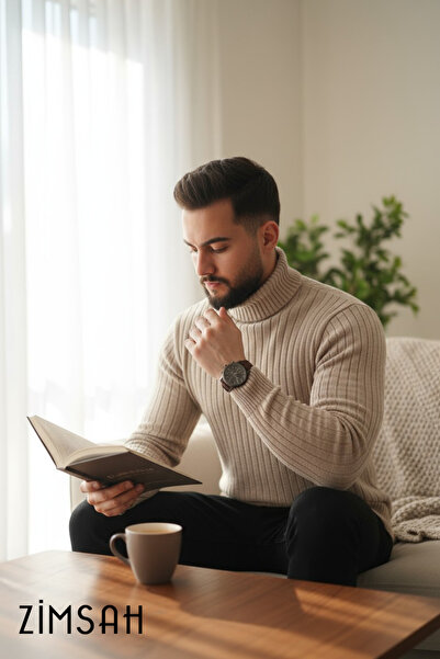 SR Tekstil Ανδρικό πλεκτό πουλόβερ με ζιβάγκο