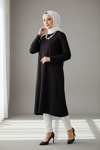 ENDAMIM تونيك مقاس كبير - قماش محبوك ملتوي، ليكرا