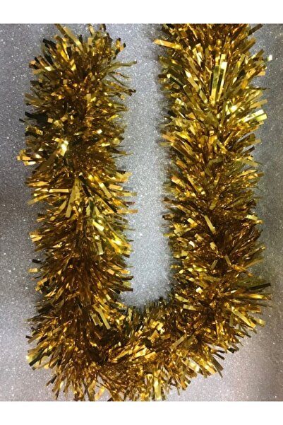 Deniz Party Store Ghirlanda de Anul Nou Ornament de copac cu sclipici tăiat gros 8 cm 2 metri 1 bucată auriu