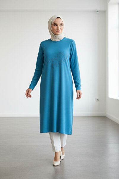 ENDAMIM Large Size Tunic - Twist Knitted Fabric, Lycra