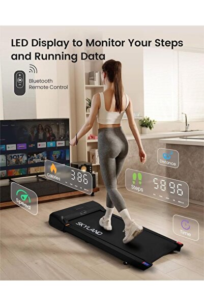 SKY LAND Slim Walking Pad Treadmill EM-1304 | 2HP Quiet Motor, Space Saving Design, LED Display