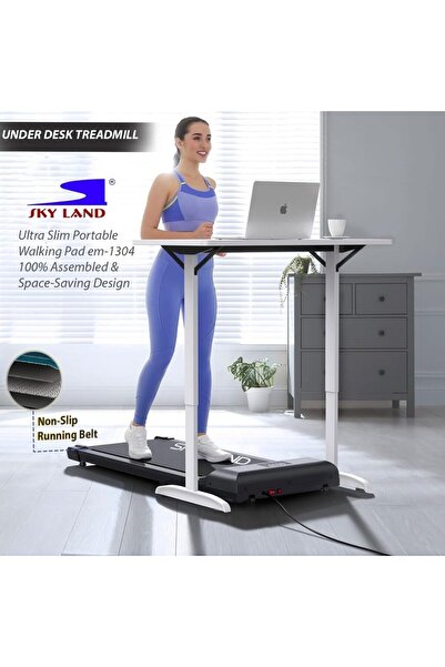SKY LAND Slim Walking Pad Treadmill EM-1304 | 2HP Quiet Motor, Space Saving Design, LED Display