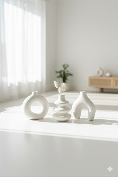 Genel Markalar Minimal Vazo Üçlü Set Bohem