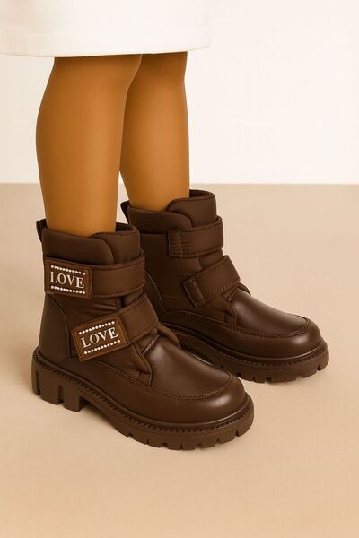 Görkem bebe ayakkabı ve tekstil Girl's Velcro Parachute Fabric Anti-Slip Sole Boots