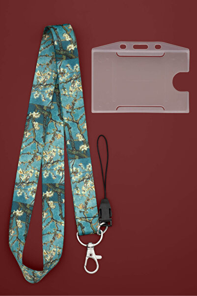 Apptakı Van Gogh Badem Ağacı Boyun İpi Boyun Askı İpi Boyun Askısı ve Kartlık...