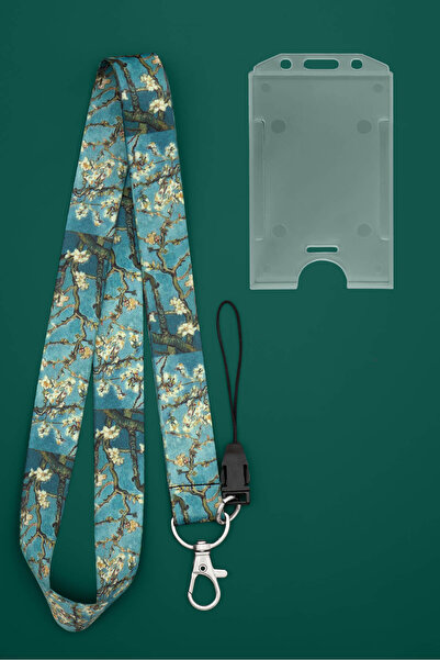 Apptakı Van Gogh Badem Ağacı Boyun İpi Boyun Askı İpi Boyun Askısı ve Kartlık...