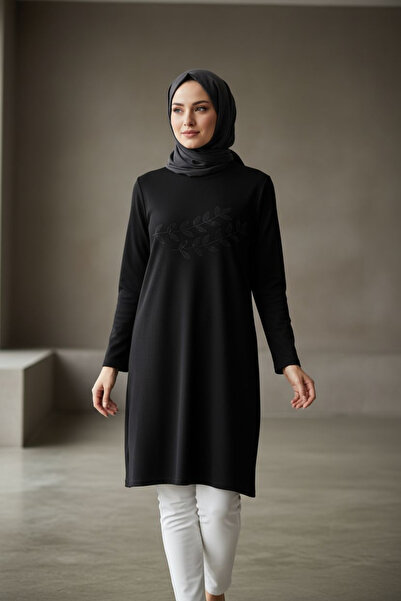 ENDAMIM Large Size Tunic - Twist Knitted Fabric, Lycra