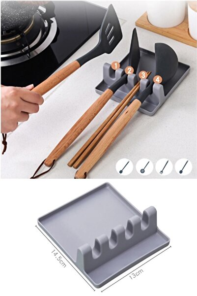 Kitchen Beauty Tencere Kapak Tutucu Ve Kaşıklık Tencere Kapağı Standı Kaşık Kepçe Altlığı Düzenleyici Organizer