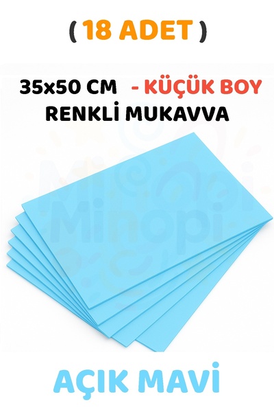 Minopi Blue Color Cardboard 18 Pieces 35X50 cm Hard Cardboard Cardboard