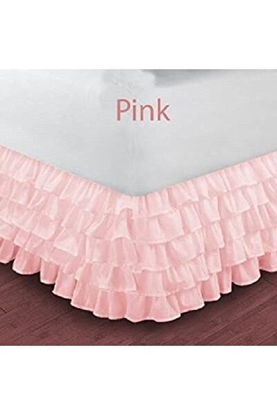 METİNEV تنورة قاعدة مكشكشة باللون الوردي من الساتان القطني