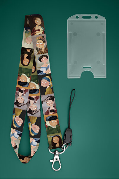 Apptakı Ressam Tablo Tarih Boyun İpi Boyun Askı İpi Boyun Askısı ve Kartlık -...