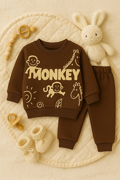 Bebelul Set bluzita si pantaloni bebelusi din bumbac MARO – Little Monkey