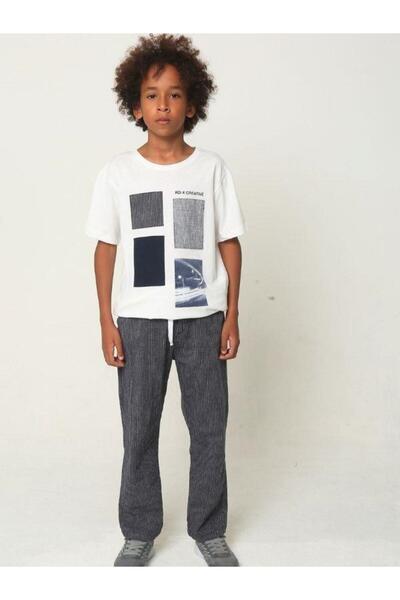 NANİCA Λινά Παντελόνια Μέσης Ριγέ Ελαστική για Αγόρι