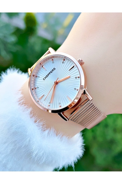 Weluxa Rose Gold Color Stone Steel Cord Vintage Women Wrist Watch