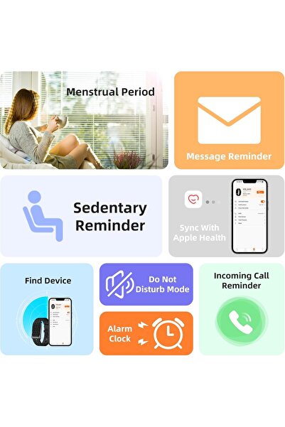 ALPACO Tracker de fitness fără ecran, brățară inteligentă cu baterie de 45 de zile, activitate rezistentă la apă până la 10 m și...