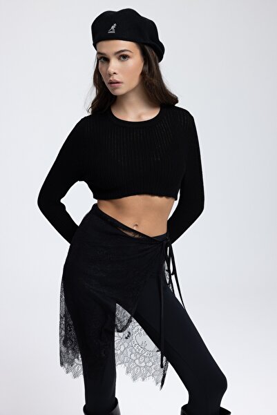 MAI STUDIOS CO. Liana fekete puha textúrájú kötöttáru termés