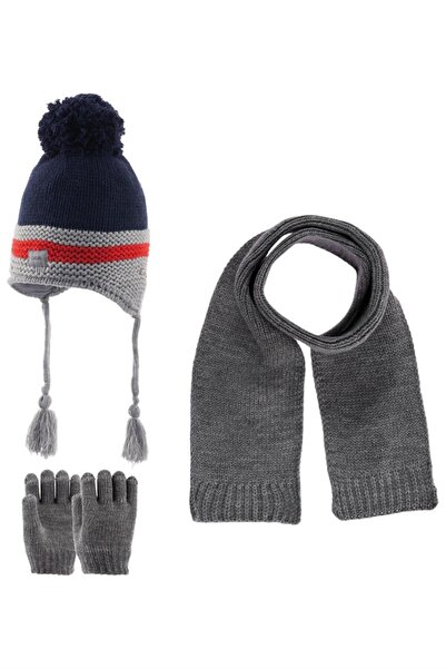 Kitti طقم قفازات وشاح للأولاد مكون من 3 قطع2216011 رمادي