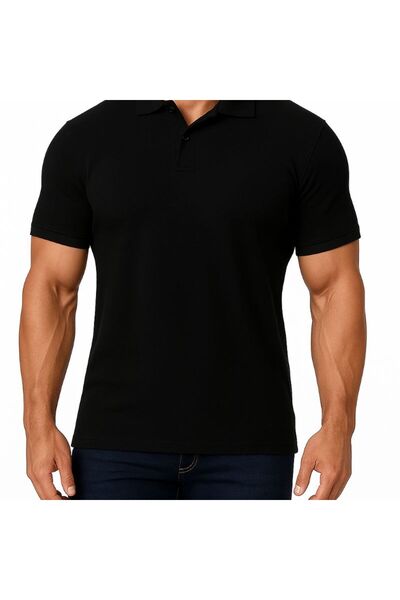 OEM Men's double pique polo shirt - Softstyle - Black
