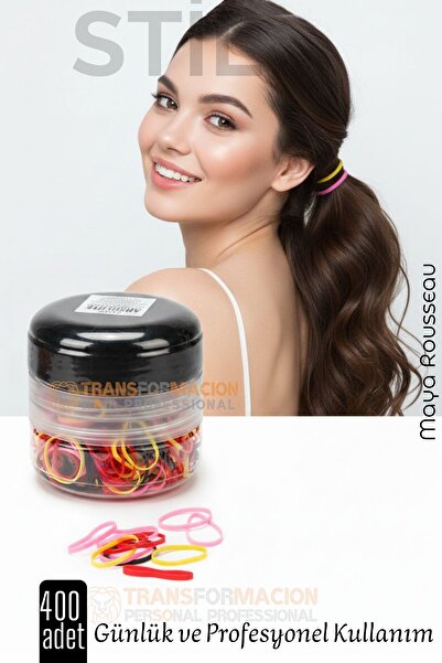 Transformacion Силіконові резинки для волосся Кольорові резинки для волосся Міні-еластичні резинки 400 штук Кольорові 720710