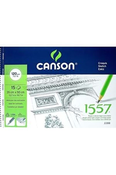 Canson 1557 35x50cm 15yp 120gr Spiralli Eskiz Çizim Resim Defteri / Fcns12015...