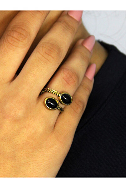 esha خاتم نسائي من الحجر الطبيعي أونيكس مزدوج من الحجر الطبيعي طراز قديم قابل...